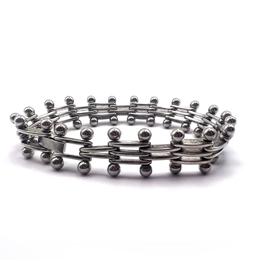 Vintage Industrial Style Metal Ball Link Bracele